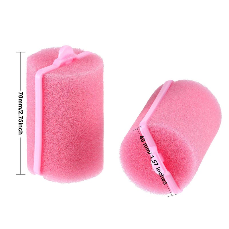 Geyoga 18 Pieces Sponge Hair Rollers Large Soft Foam Hair Styling Curlers Large Size Hairdressing Curlers For Women(Pink 1.6 X 2.8 Inches) - Image 2