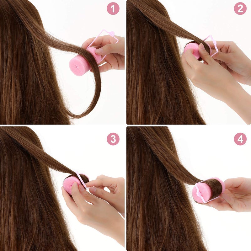 Geyoga 18 Pieces Sponge Hair Rollers Large Soft Foam Hair Styling Curlers Large Size Hairdressing Curlers For Women(Pink 1.6 X 2.8 Inches) - Image 3