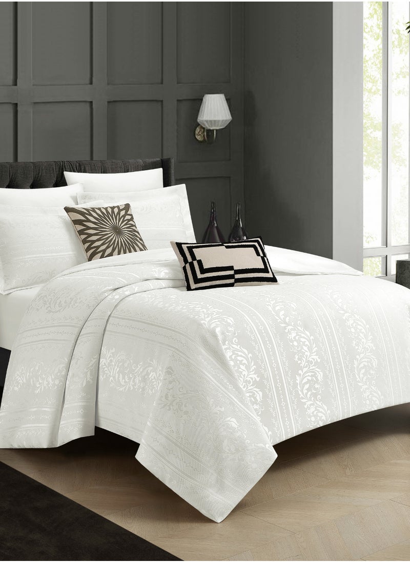 Master Home Textile - MASTER Polyester Jacquard  Comforter Sets, Fits 200 x 200 cm Bed, For Double Size Bed, With Removable Filling, 9 Pcs King Size, Soft, Breathable,  Elegant - Image 1