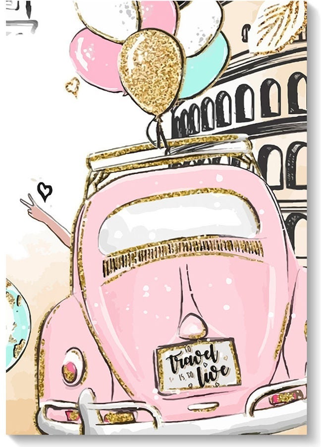 RYN Love Car Themed Wall Art Painting Multicolour 40x60cm - Image 2