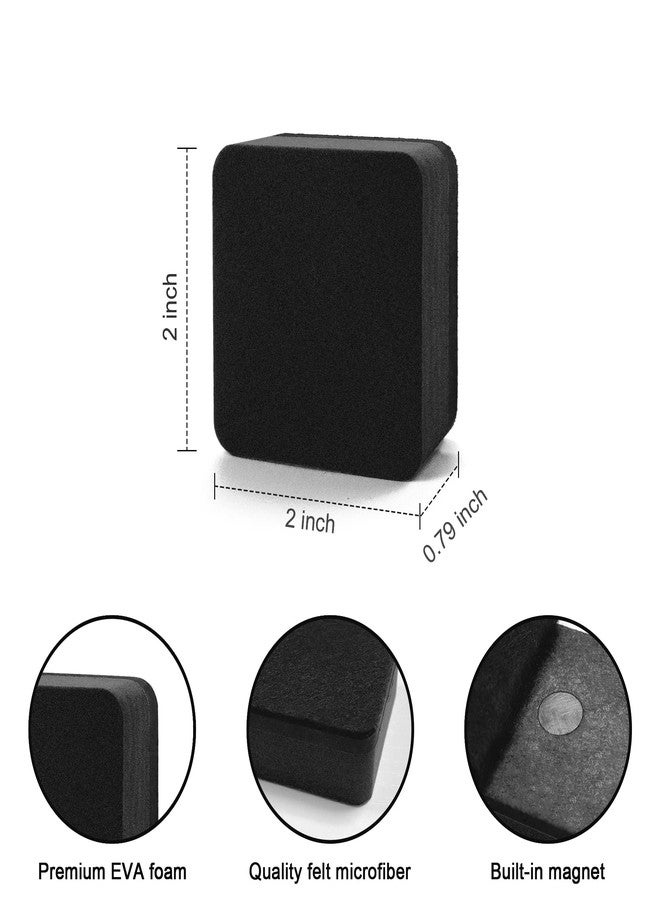 IHPUKIDI Dry Erase Erasers, IHPUKIDI 48 Pack Magnetic Whiteboard Dry Eraser Chalkboard Cleansers for Classroom, Home and Office (Black 2 x 2 Inch - Image 2