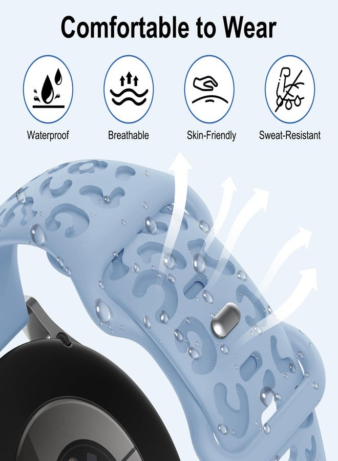 Tiorecime 20 Pack Leopard Engrave Bands Compatible with Samsung Galaxy Watch 7 6 5 4 FE 40mm 44mm/6 4 Classic 43mm 47mm 42mm 46mm/5 Pro 45mm/Active 2 Band, 20mm Soft Silicone Cheetah Strap for Women Men - Image 3
