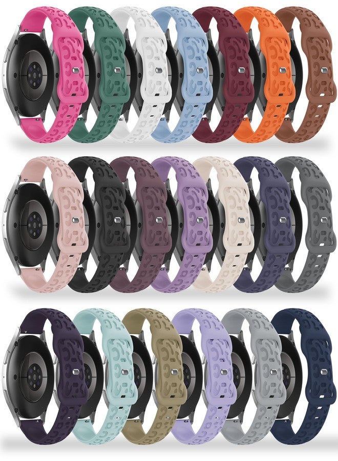 Tiorecime 20 Pack Leopard Engrave Bands Compatible with Samsung Galaxy Watch 7 6 5 4 FE 40mm 44mm/6 4 Classic 43mm 47mm 42mm 46mm/5 Pro 45mm/Active 2 Band, 20mm Soft Silicone Cheetah Strap for Women Men - Image 1