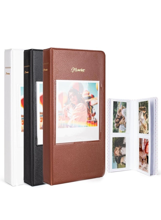 Relex Photo Album Book for Instax Wide Film 3.5x4.25 Inches, 64 Pockets Storage with Clear PVC Pages, Compatible with Instax Wide 400/300/210/200/ Wide EVO & Polaroid 600 i-Type Instant Cameras (Set of 3) - Image 1