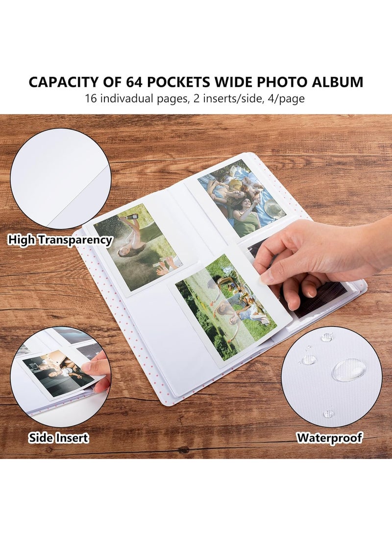 Relex Photo Album Book for Instax Wide Film 3.5x4.25 Inches, 64 Pockets Storage with Clear PVC Pages, Compatible with Instax Wide 400/300/210/200/ Wide EVO & Polaroid 600 i-Type Instant Cameras (Set of 3) - Image 3
