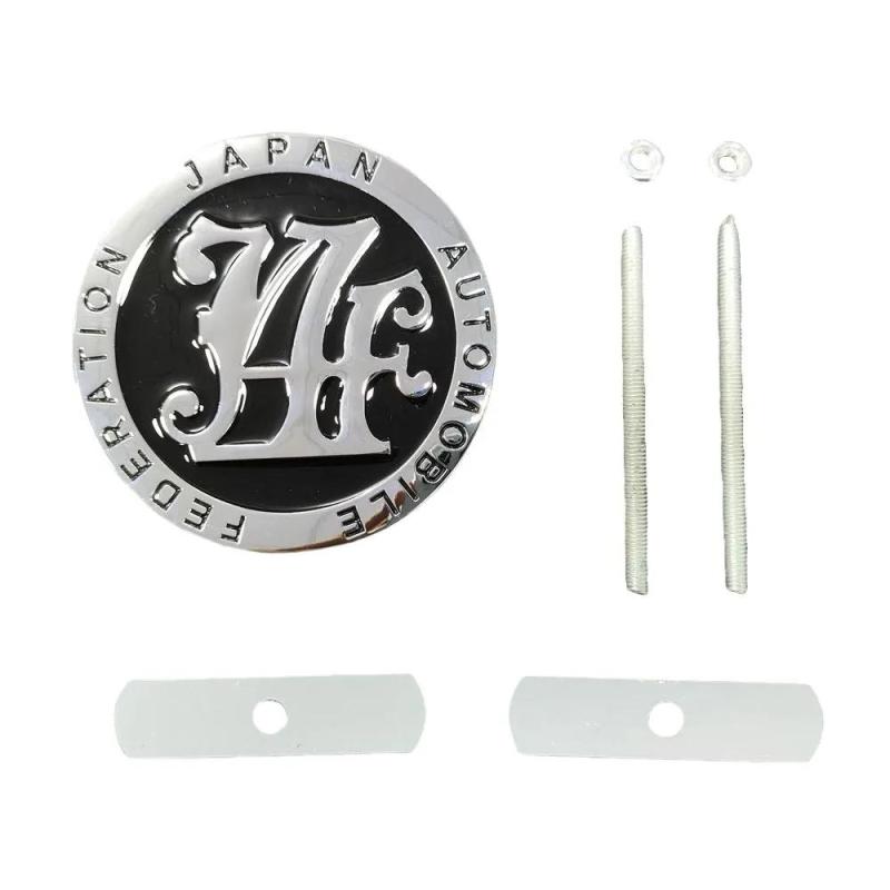 Durable Zinc Alloy Car Grille Badge 8.2cm Easy Installation - Authentic JDM Logo Design Eye Catching 11 Color Radiator Grille Emblem for Car Enthusiasts - Image 1