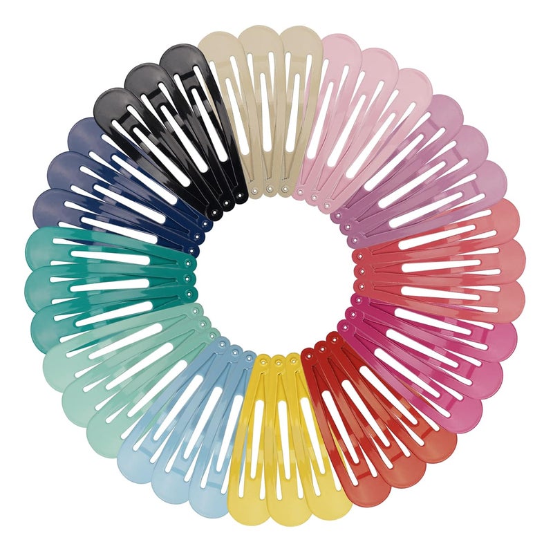 Clips for Hair 40 Pcs 275 Inch Metal Barrettes Snap Hair Clips for Girls Kids Teens Women Cute Candy Color Hair Pins for Birthday Party Gift