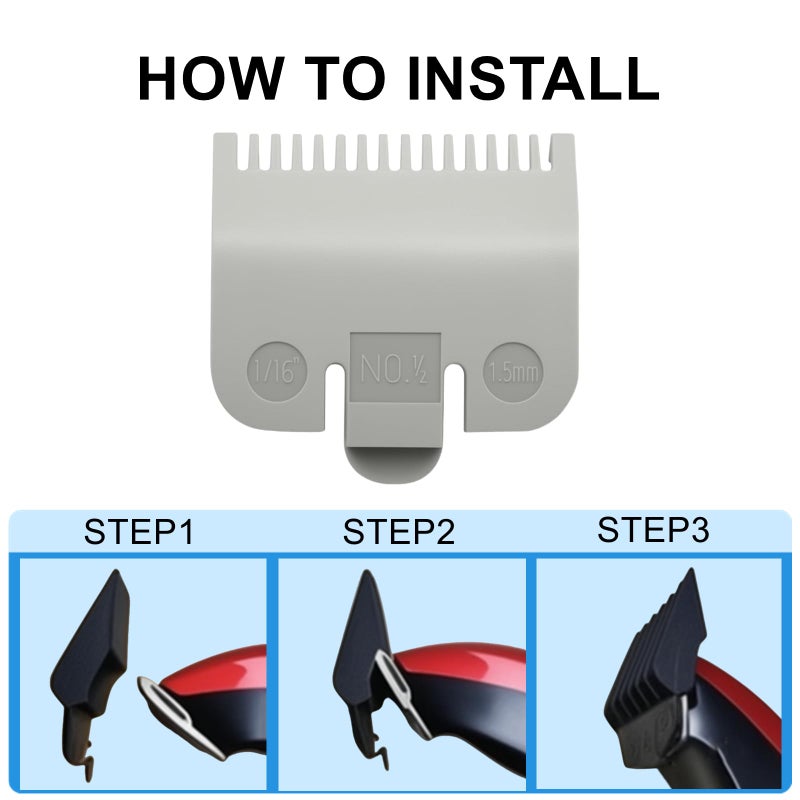 Pdtwq Compatible with Wahl Clipper Guards Set,Compatible with Wahl 1/2 Clipper Guard,Replacement Guide Comb 1.5mm #3137-101,#1/16'',2Pack. - Image 5