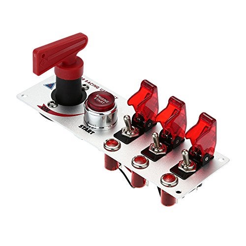 Jtron جيتورن® لوحة مفاتيح تشغيل ثلاثية مدمجة مع ملحقات لسباقات السيارات 12 فولت - Image 1