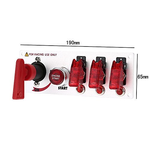 Jtron جيتورن® لوحة مفاتيح تشغيل ثلاثية مدمجة مع ملحقات لسباقات السيارات 12 فولت - Image 3