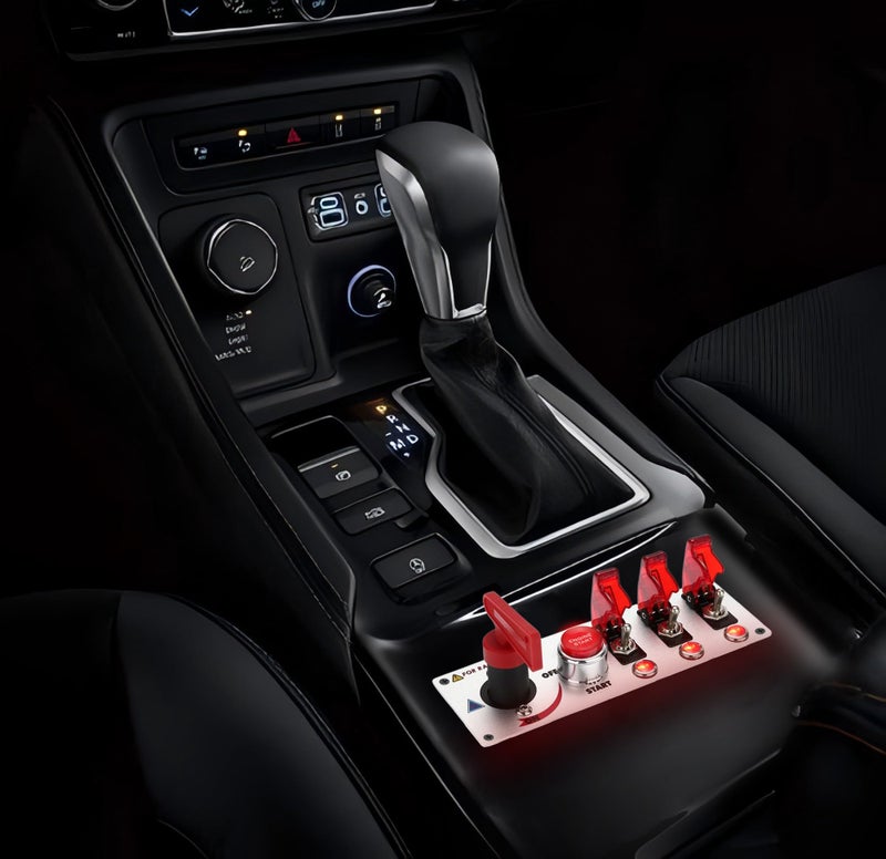 Jtron جيتورن® لوحة مفاتيح تشغيل ثلاثية مدمجة مع ملحقات لسباقات السيارات 12 فولت - Image 2