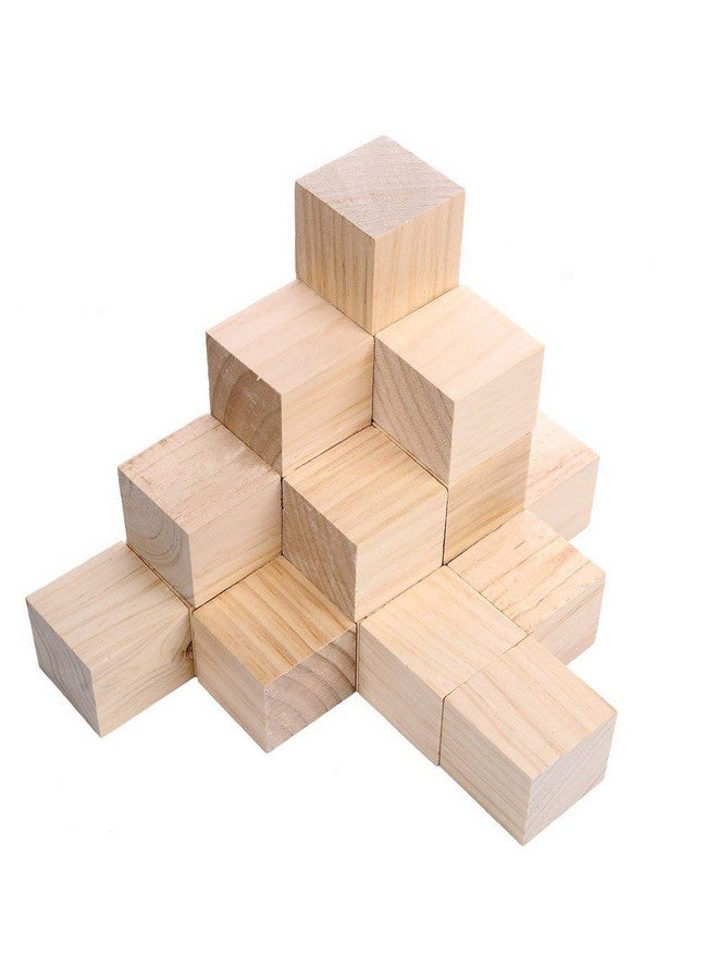 Supla 20pcs 2 inch Wooden Cubes Unfinished Wood Blocks for Wood Crafts, Wooden Cubes, Wood Blocks, Great for Baby Showers (20pcs) - Image 1