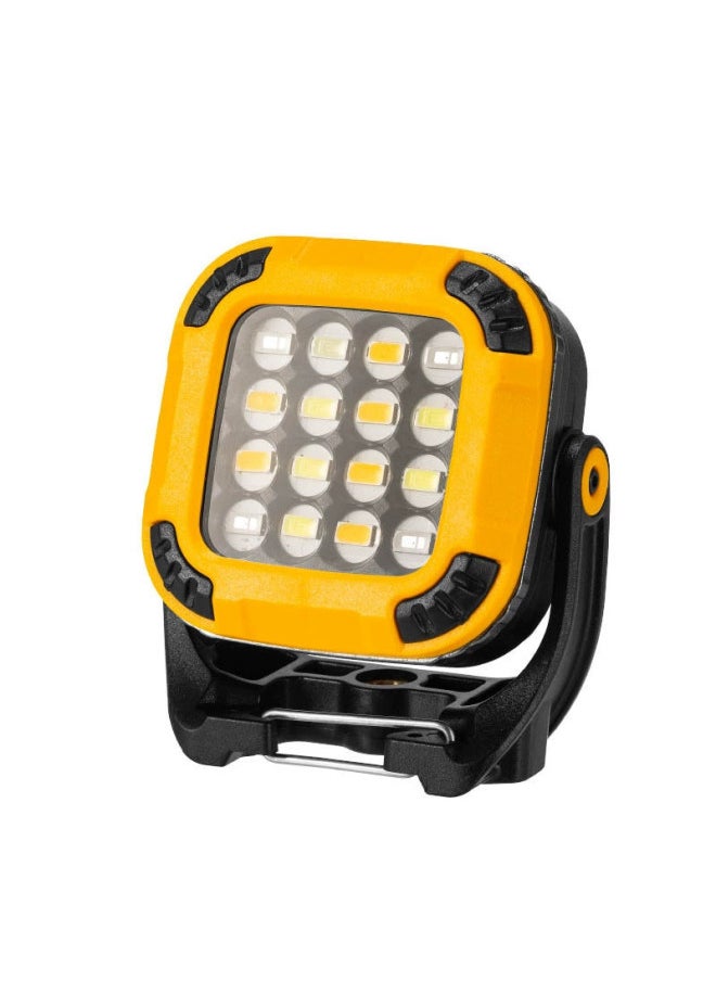 Generic Full-scene Working Lamp Multi-gear Rotating Lamp Holder Strong Magnetic Adsorption Garden Lamp Outdoor Camping Lamp Inspection Lamp-Color:W8129-3 4,56 Mini Square Work Light [engineering Yellow]  - Image 3