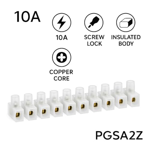 PGSA2Z 10A Terminal Block Connector Strip – 3x 12-Position + 3x 1-Position, Copper Core Screw Lock Wire Connector, Insulated Electrical Terminal for DIY, Home, Automotive Wiring - Image 2