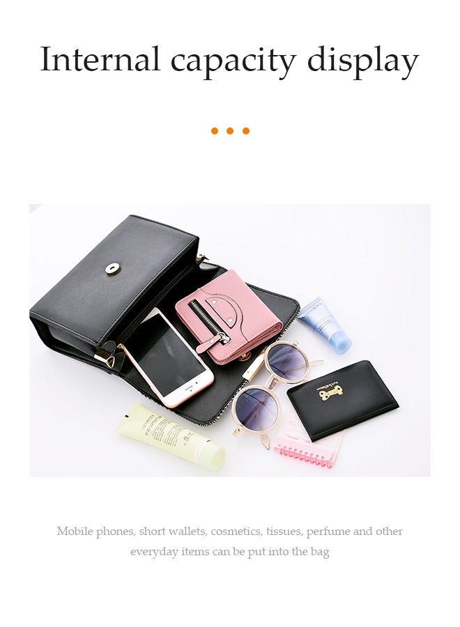 DUNISO Crossbody bag for women,magnetic button shoulder bag，PU leather bag, handbag with three pockets inside, with adjustable shoulder strap, suitable for shopping, dating, and work，20*15*7.5cm - Image 4