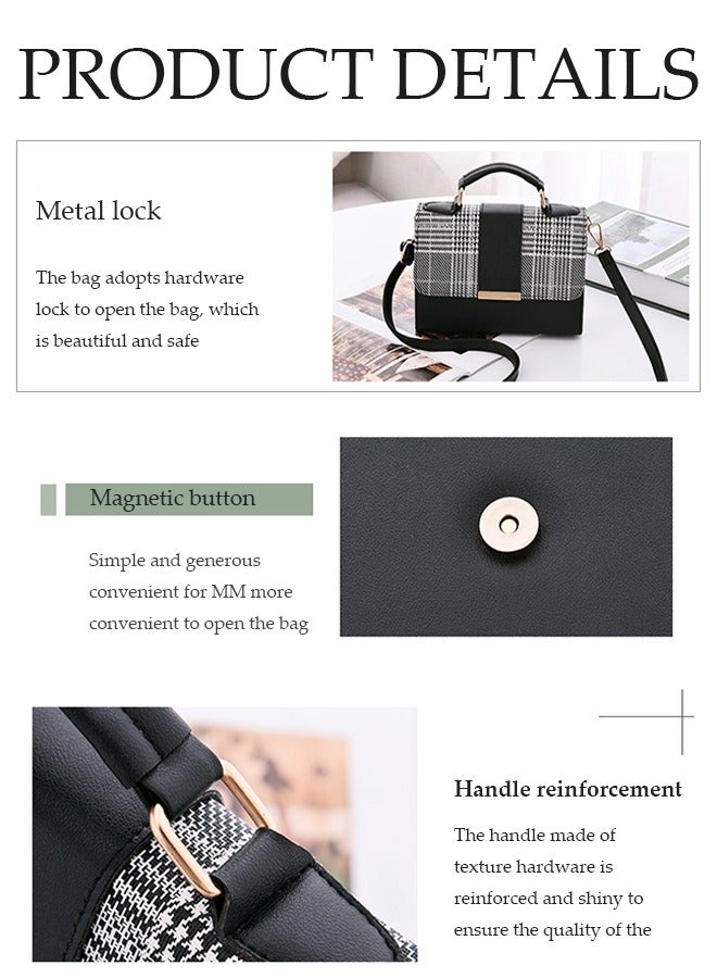 DUNISO Crossbody bag for women,magnetic button shoulder bag，PU leather bag, handbag with three pockets inside, with adjustable shoulder strap, suitable for shopping, dating, and work，20*15*7.5cm - Image 3