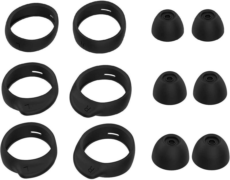 JNSA Replacement Wingtip and Ear Tip Set Compatible with Galaxy Buds/Galaxy Buds Plus (DO NOT Compatible with Galaxy Buds Pro), Wingtips 3 Size 3 Pairs and Ear Tips 3 Size 3 Pairs,Black BWT3PB - Image 3