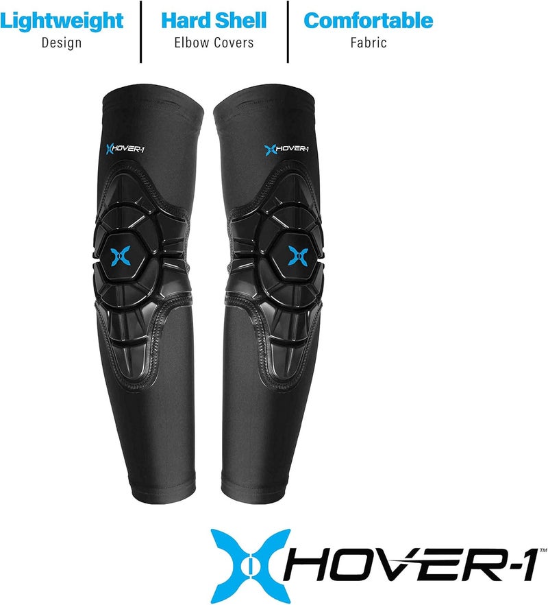 Mens Lightweight Elbow Pads Protective Hard Shell, Black, Medium