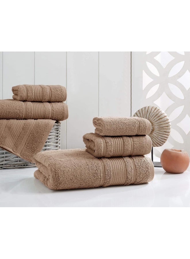Qute Home Qute Home 4Piece Washcloths Towels Set 100 Turkish Cotton Premium Quality Towels for Bathroom Quick Dry Soft and Absorbent Turkish Towel Set Includes 4 Wash Cloths Brown  - Image 4
