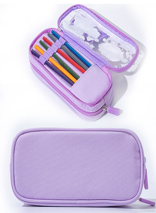 general Kuromi Cartoon Pencil Case Transparent Top Layer Spacious Storage Clear View of Contents Perfect for School Girls - Image 2