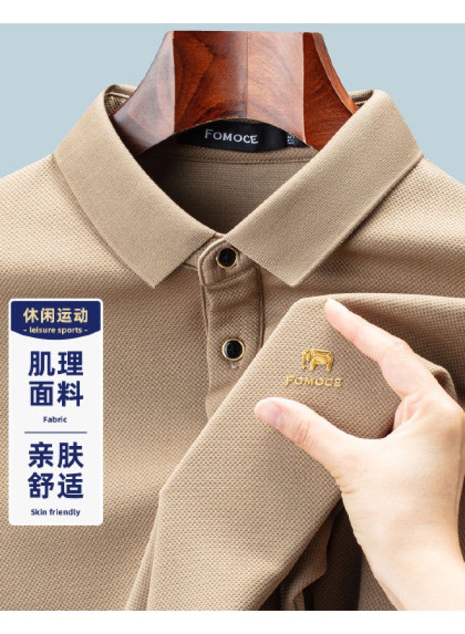 Fomoce 2024 Soft Long-sleeve Polo Shirt For Men - Business Casual T-shirt - Image 1