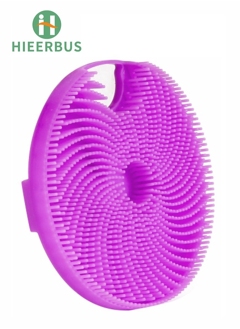HieerBus - Silicone Body Brush, Gentle Exfoliating Shower Scrubber, Long Lasting and More Hygienic,1 Pack, Purple - Image 1