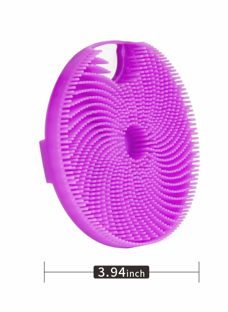 HieerBus - Silicone Body Brush, Gentle Exfoliating Shower Scrubber, Long Lasting and More Hygienic,1 Pack, Purple - Image 1