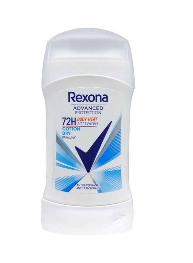 Rexona Deodorant Stick 72h body heat activated cotton dry 50ml - Image 1