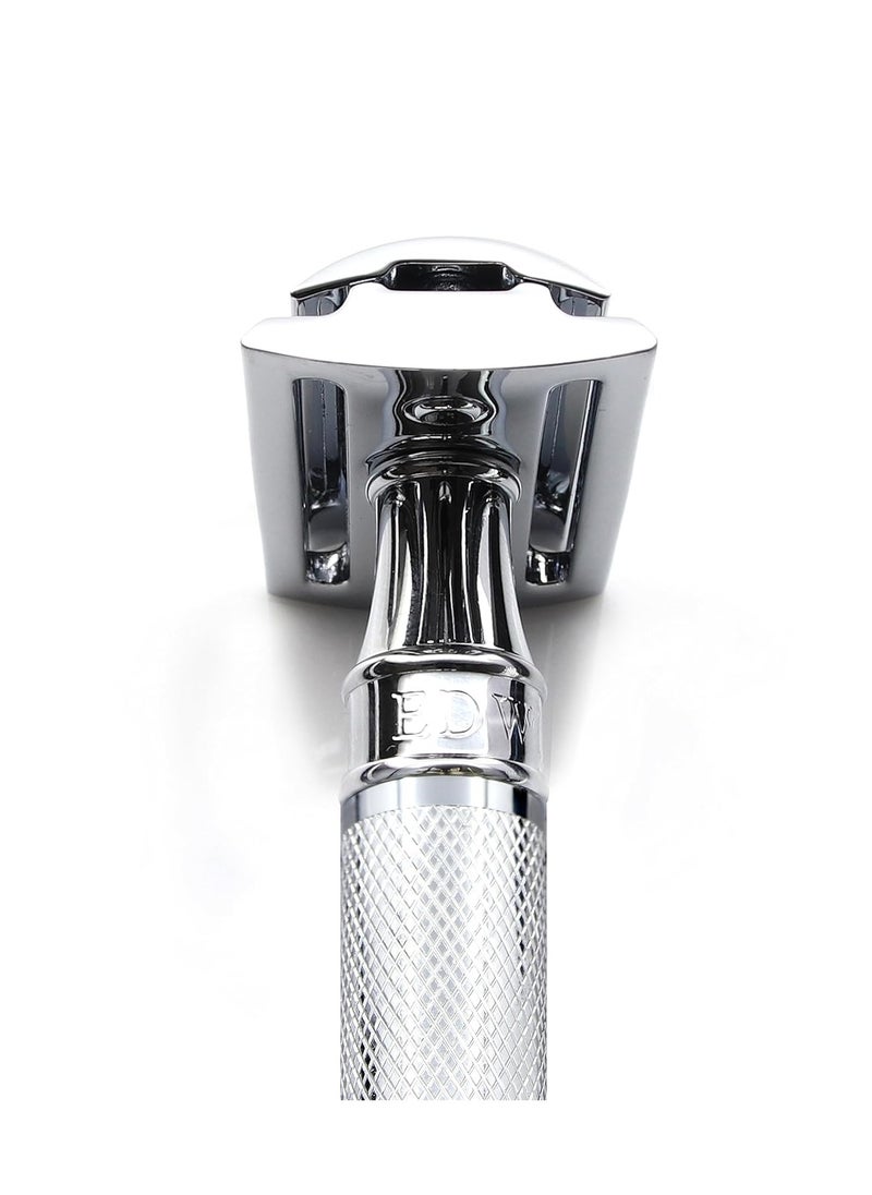 Edwin Jagger Edwin Jagger DES89KN Short Handled Classic Double Edge Manual Eco-Friendly and Reusable Safety Razor for Men and Women for Shaving Cream or Soap Fits All DE Razor Blades (Knurled)  - Image 2