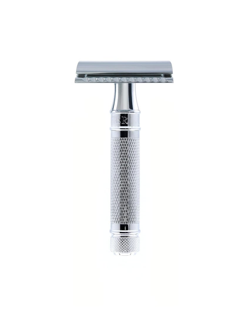 Edwin Jagger Edwin Jagger DES89KN Short Handled Classic Double Edge Manual Eco-Friendly and Reusable Safety Razor for Men and Women for Shaving Cream or Soap Fits All DE Razor Blades (Knurled)  - Image 1