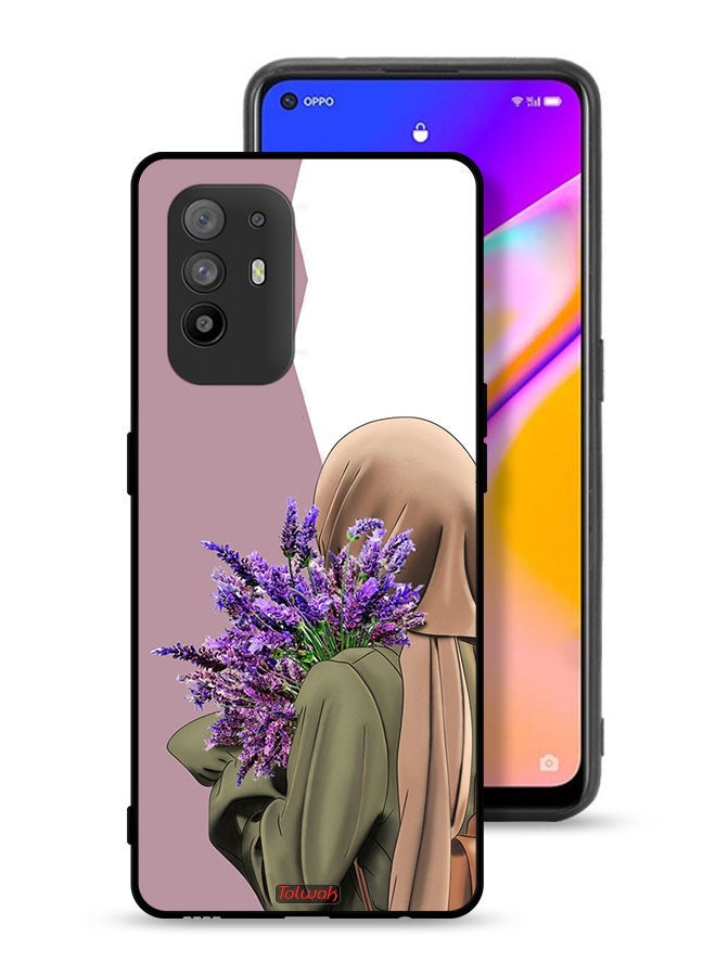 Tolwak Oppo A95 5G Protective Case Cover Holding Flower - Image 1