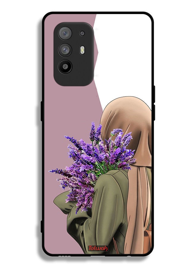 Tolwak Oppo A95 5G Protective Case Cover Holding Flower - Image 2