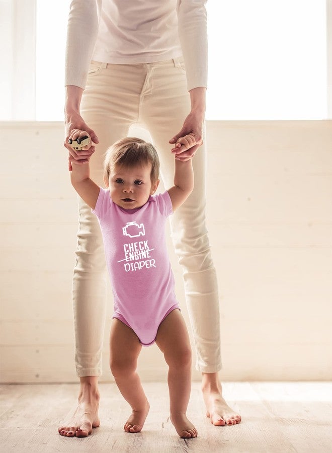 CBTwear Check Engine - Baby Clothes - Funny Newborn Bodysuit Outfits for Boys and Girls (Newborn, Pink) - Image 3