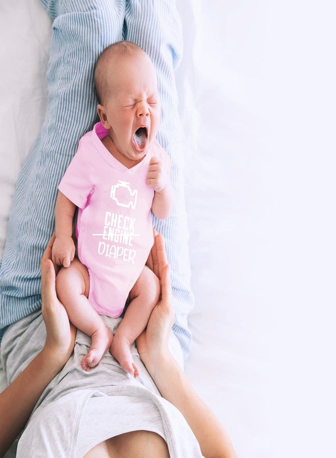 CBTwear Check Engine - Baby Clothes - Funny Newborn Bodysuit Outfits for Boys and Girls (Newborn, Pink) - Image 5