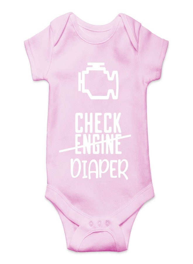 CBTwear Check Engine - Baby Clothes - Funny Newborn Bodysuit Outfits for Boys and Girls (Newborn, Pink) - Image 1