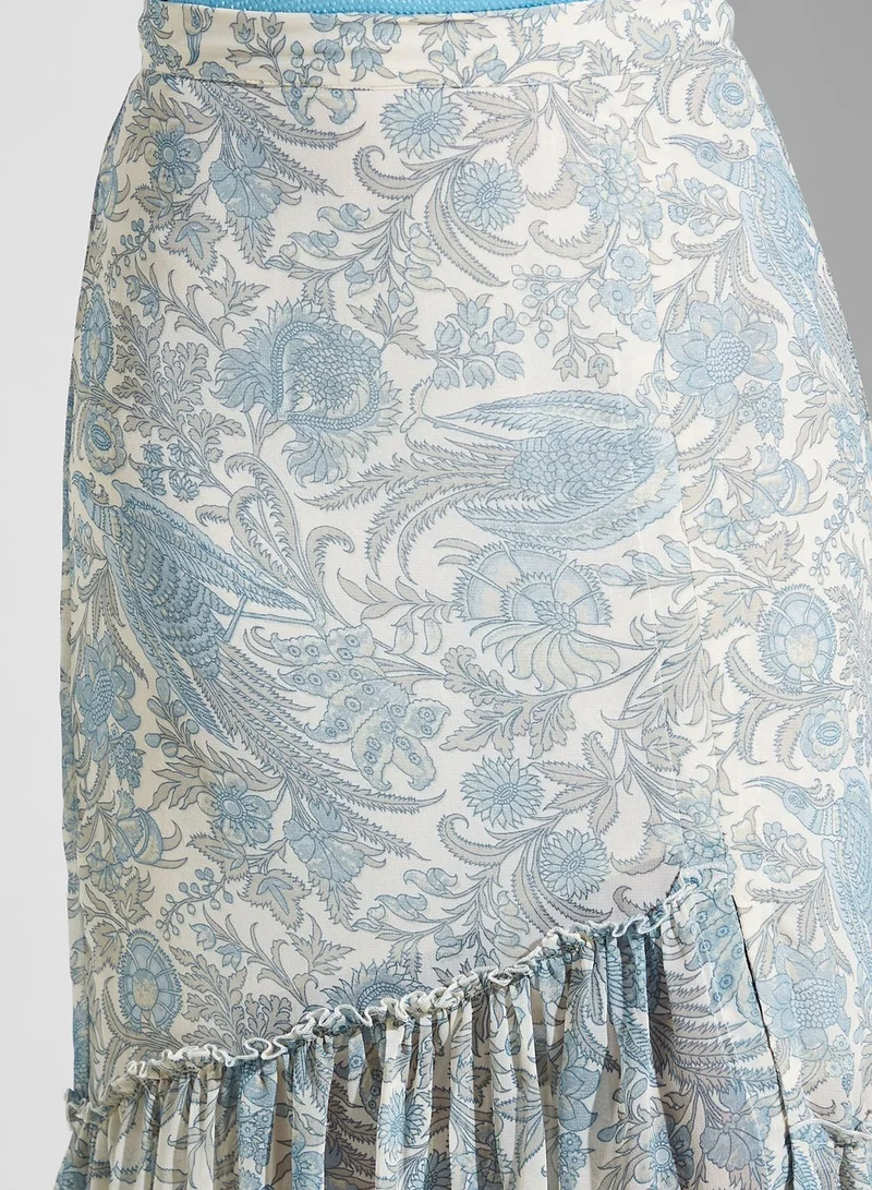 Aarke by Ritu Kumar Floral Print Ruffle Detail Skirt