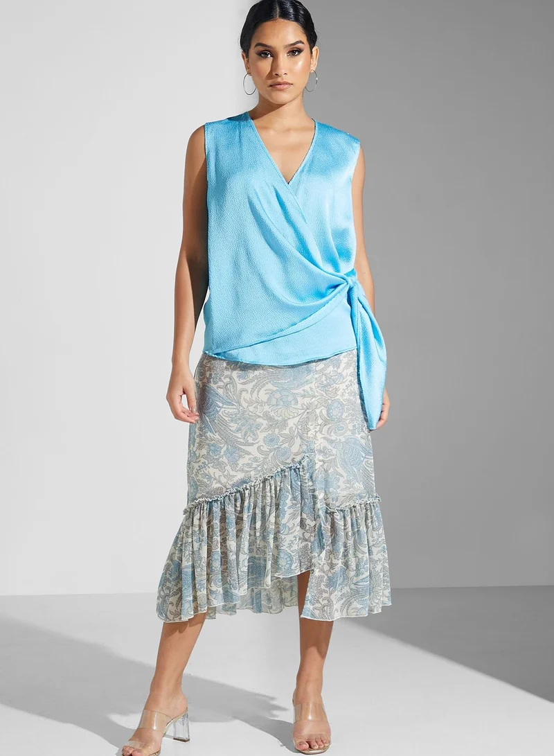 Aarke by Ritu Kumar Floral Print Ruffle Detail Skirt