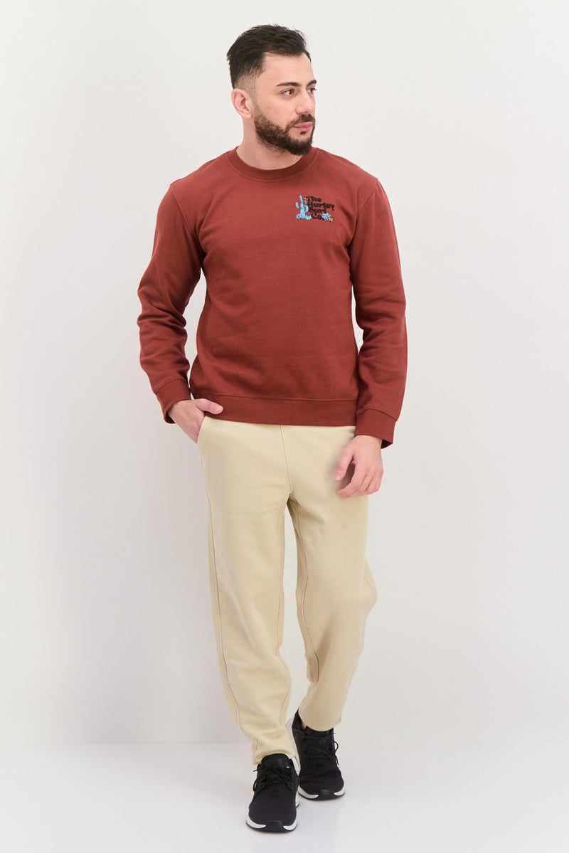 Hurley Men Sportswear Fit Long Sleeve Outdoor Sweatshirt, Rust - Image 2