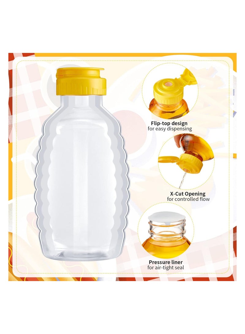 Luxoraq 2 Pack 380ml Clear Plastic Honey Jar Squeeze Honey Bottle with Flip Lid for Syrups Ketchup Mayonnaise and Condiments  BPA-Free Food-Safe Durable Easy Fill Honey Dispenser - Image 2