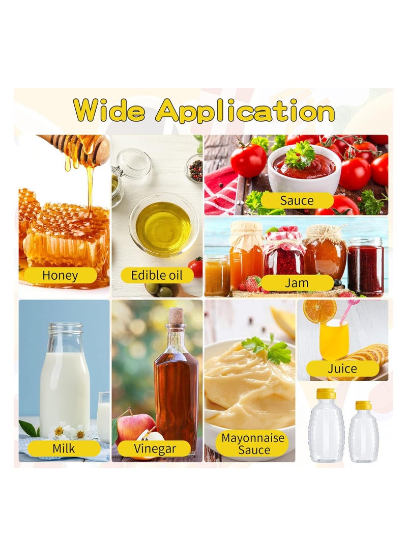 Luxoraq 2 Pack 380ml Clear Plastic Honey Jar Squeeze Honey Bottle with Flip Lid for Syrups Ketchup Mayonnaise and Condiments  BPA-Free Food-Safe Durable Easy Fill Honey Dispenser - Image 4