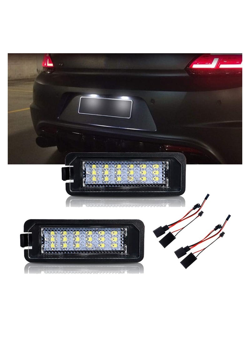 SYOSI 18 SMD LED License Light Lamps,2PCS LED License Plate Light Lamps SMD LED Number Plate Illumination Car License Plate LED Lights for VW Golf MK4 MK5 MK6 Passat Polo CC Eos Scirocco  License Plates  - Image 1