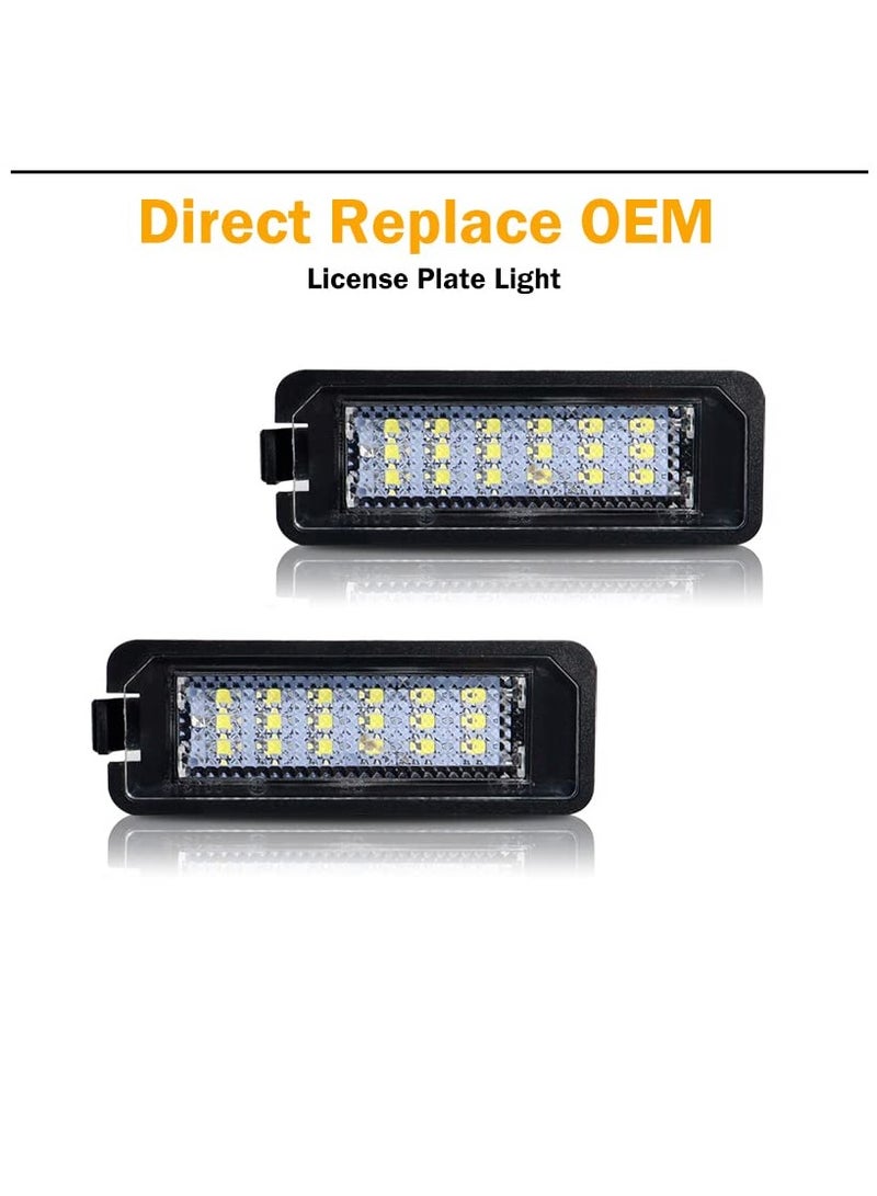 SYOSI 18 SMD LED License Light Lamps,2PCS LED License Plate Light Lamps SMD LED Number Plate Illumination Car License Plate LED Lights for VW Golf MK4 MK5 MK6 Passat Polo CC Eos Scirocco  License Plates  - Image 5