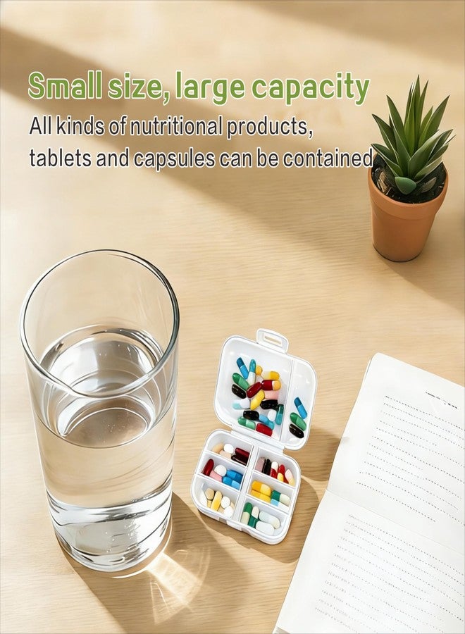 HENWAFX 8-Compartment Portable Pill Organizer, 7 Small + 1 Large Grid Sealable Medicine Case, 11x8x3cm PP Pill Box for Travel & Daily Use - Image 4