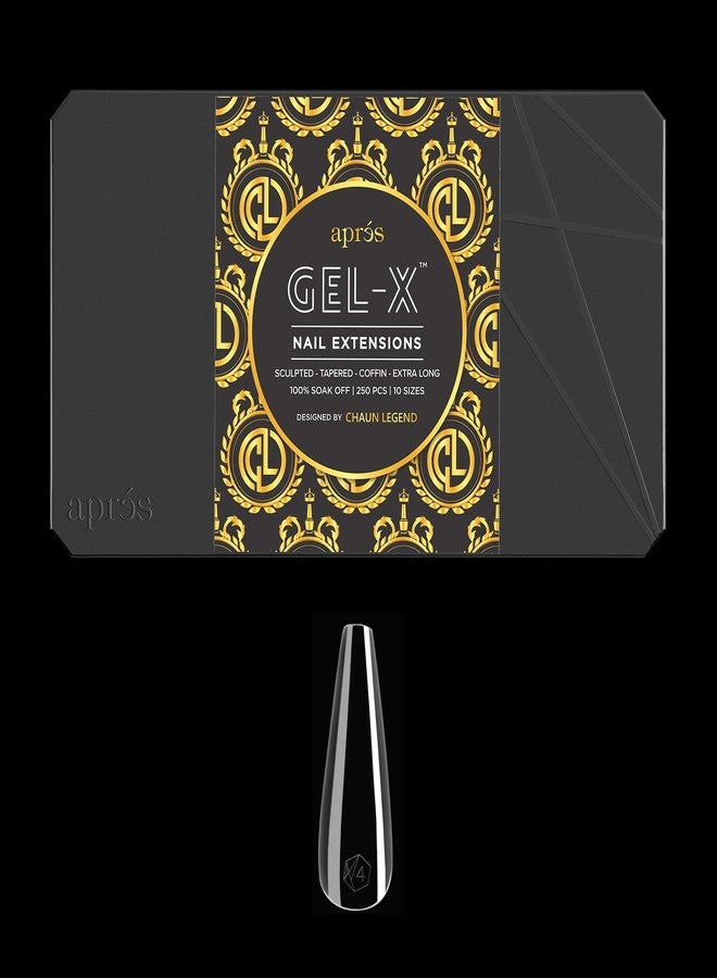 APRÉS Chaun Legend x Apres Nail Gel-X Sculpted Stiletto Extra Long Box of Tips | 250 Gel-X Tips | Premium Quality | 10 Sizes 0-9 | No Size 00 Included | 2022 Version - Image 1