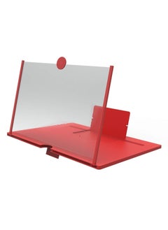 Foldable 12-Inch 3D Phone Screen Magnifier with Bluetooth Speaker – HD Mobile Screen Amplifier for Movies and Gaming (Red)