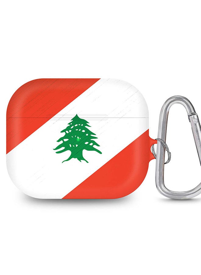 Stylizedd StylePods Case for Airpods 3rd Gen Case With Anti-Lost Keychain - Flag Of Lebanon  - Image 1