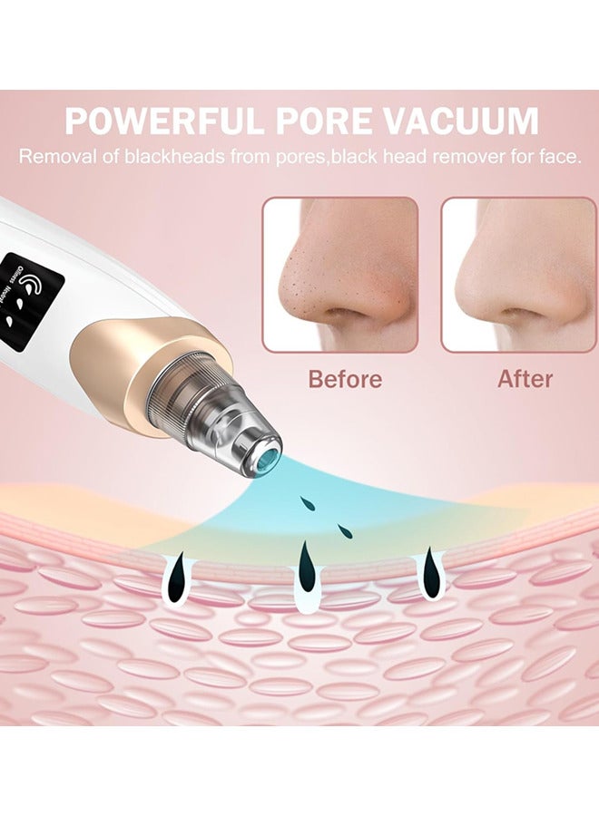 السعادة أداة شفط حب الشباب الكهربائية إزالة الرأس الأسود تفريغ، تنظيف الوجه المحسن 5 طاقة شفط، 5 مسابير، USB قابلة لإعادة الشحن مجموعة تفريغ الرأس الأسود أداة شفط حب الشباب الكهربائي - Image 5