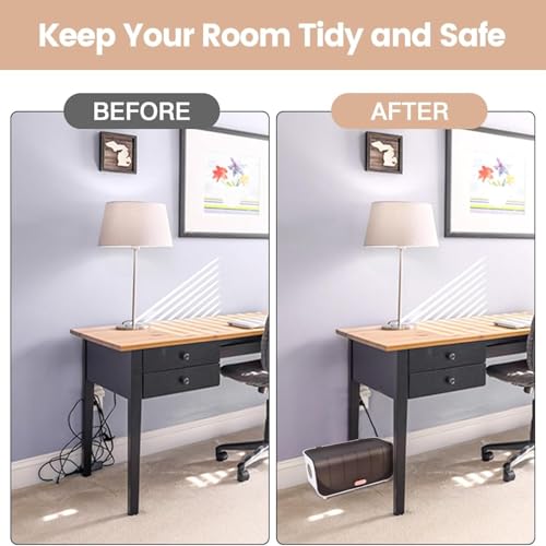 Soko TechTidy Cable Management Box with Mobile Stand | Cords Hider & Surge Protector | Power Strips, Router, TV, Gadget Wires Organizer Tray for Desktop, Table - Home, Office Accessories - Black - Image 5