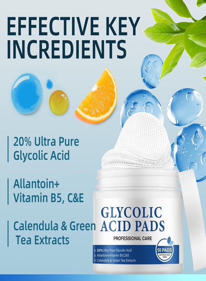 GUOYAOLIFU Glycolic Acid 20% Resurfacing Pads for Face and Body - Exfoliating Peel Pads with Vitamins B5, C, E, Green Tea, Calendula, Allantoin - Reduces Fine Lines and Wrinkles - 50 Count - Image 2