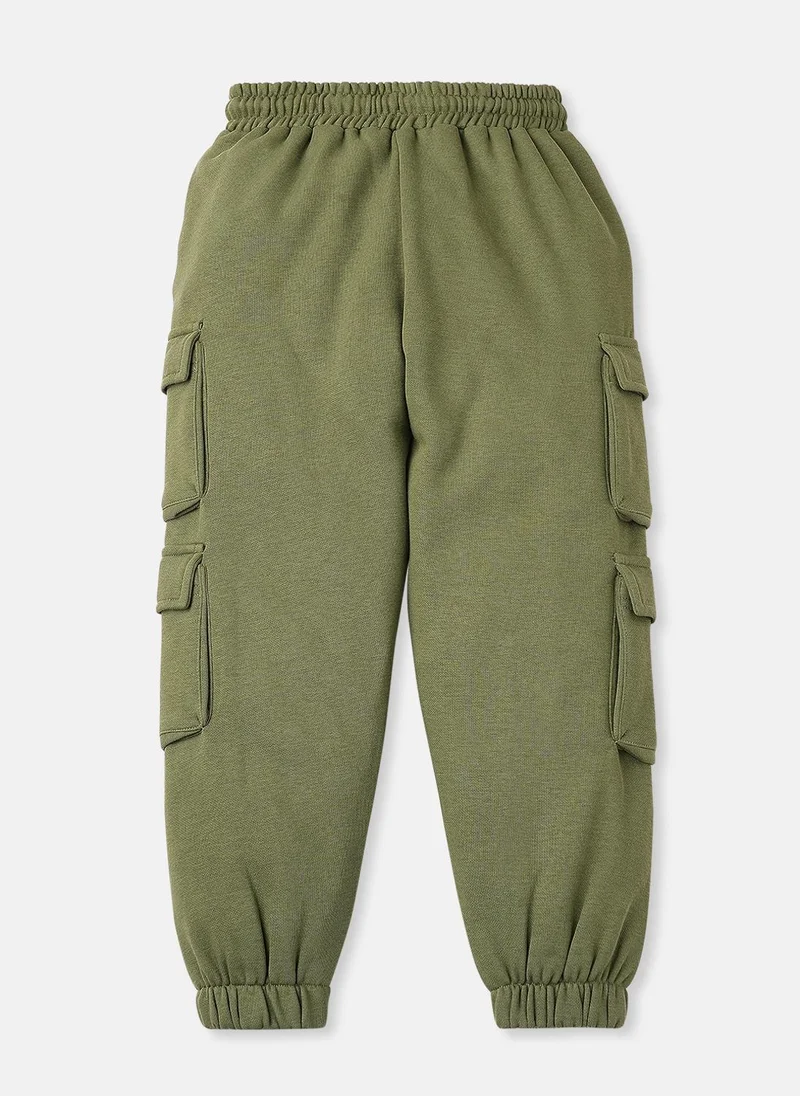 Nautinati Nautinati Boys Fleece Cargo-Pocket Ankle Length Solid Joggers